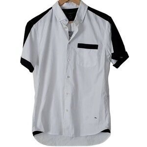 Marc by Marc Jacobs Mens Short Sleeve Slim Fit Button Up Shirt in White S